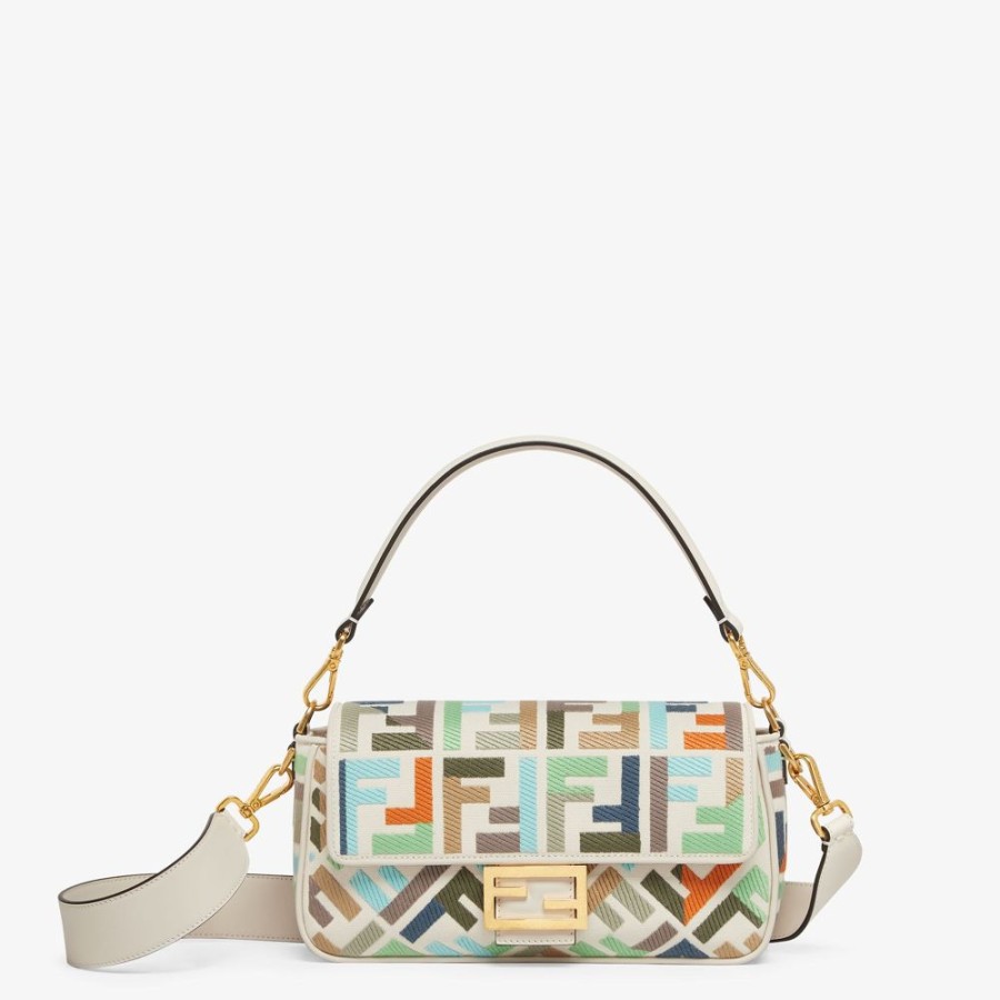 Damen Fendi Schulter- Und Crossbody-Taschen | Tasche Aus Canvas Mit Ff-Stick, Mehrfarbig