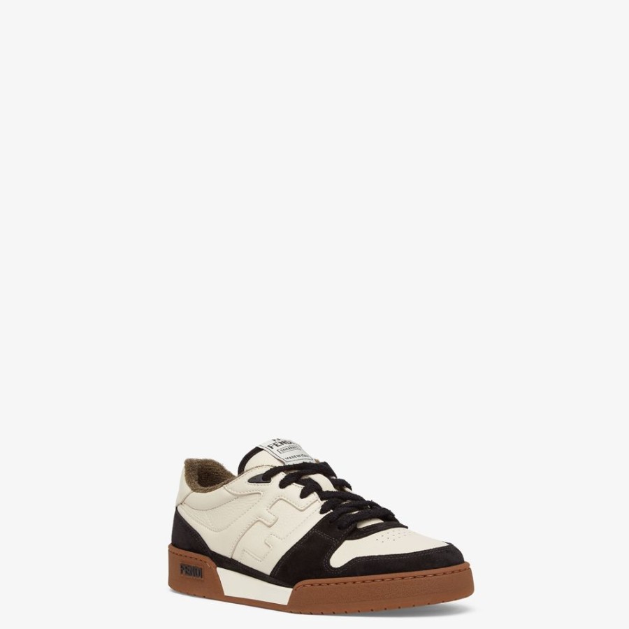 Herren Fendi Sneakers | Niedriger Sneaker Aus Veloursleder In Schwarz