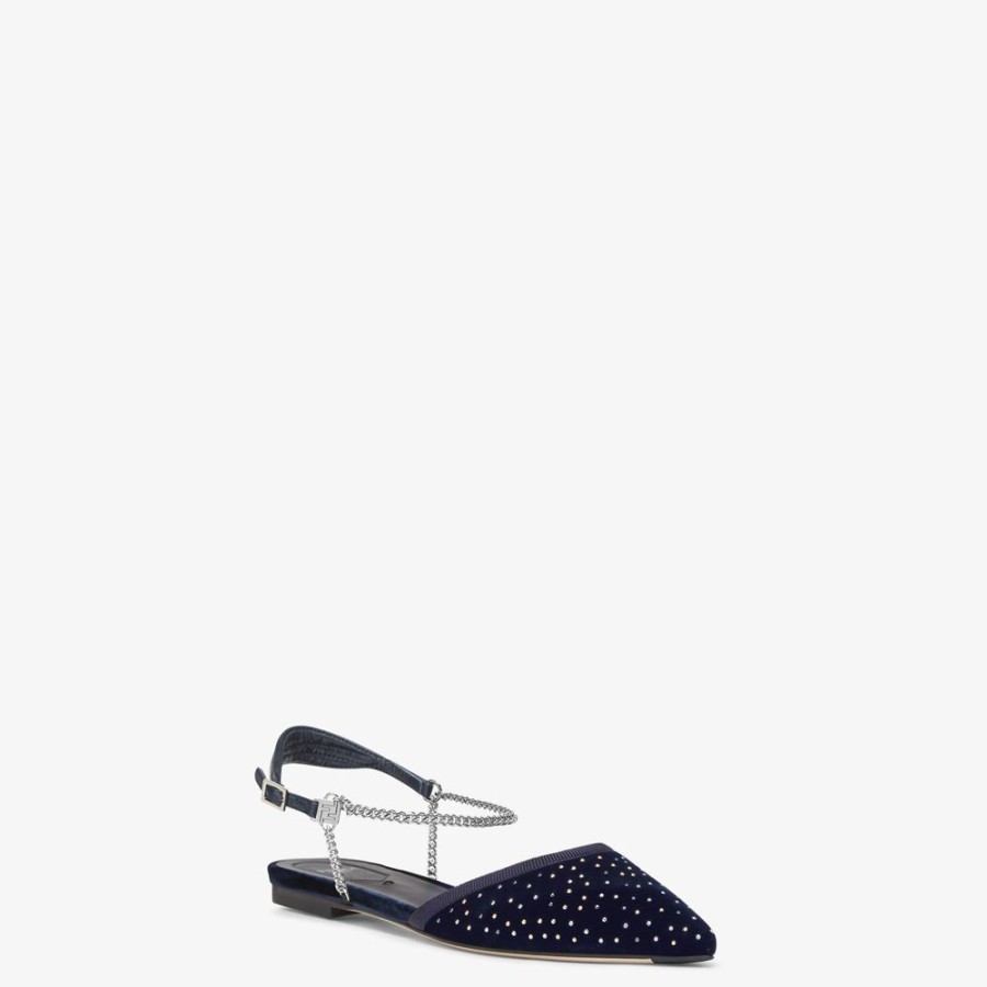 Damen Fendi Pumps Und Slingbacks | Slingback Aus Samt In Blau