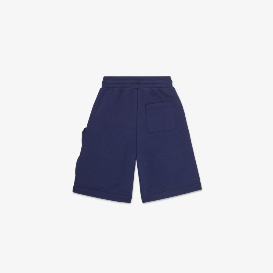 Kids Fendi Ready To Wear | Junior-Bermudas Aus Sweatjersey In Blau