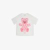 Kids Fendi Ready To Wear | Junior-T-Shirt Aus Jersey In Weis Mit Aufdruck In Fuchsiafarben