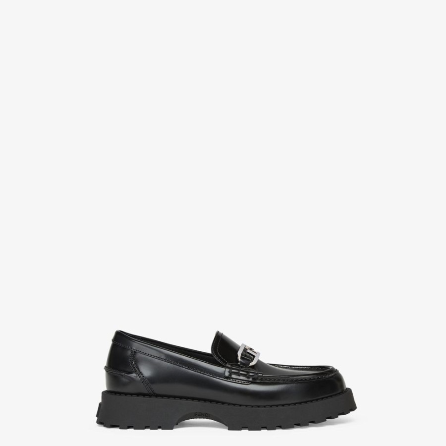 Herren Fendi Loafer | Mokassin Aus Leder In Schwarz