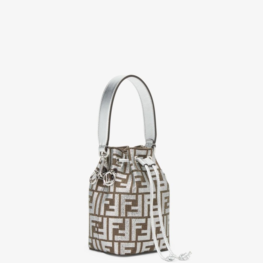 Damen Fendi Mini-Taschen | Mini Bag Aus Jacquardgewebe Mit Ff-Muster In Braun