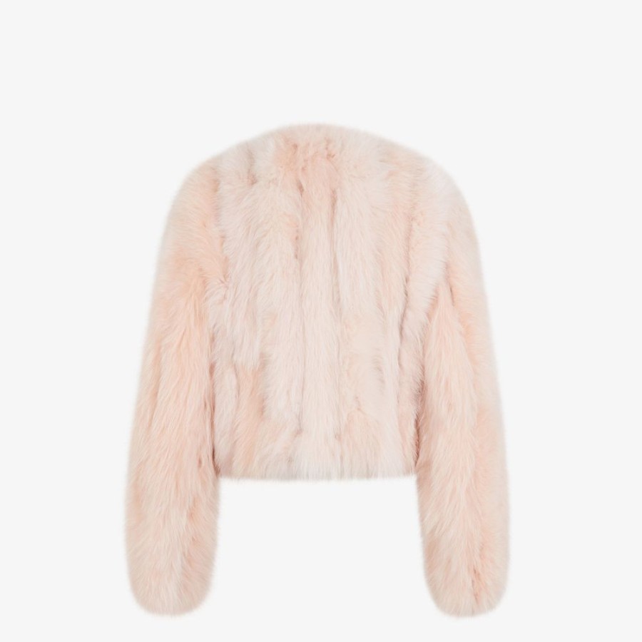 Damen Fendi Mantel Und Oberbekleidung | Blouson Aus Fuchspelz In Rosa