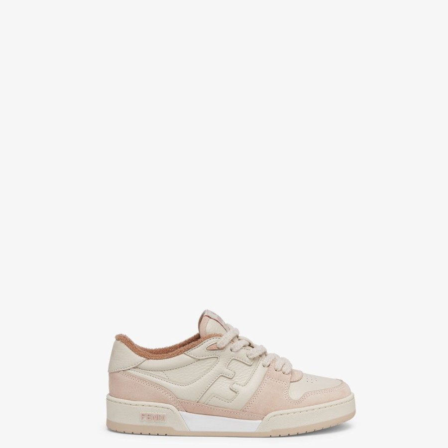 Damen Fendi Sneakers | Niedriger Sneaker Aus Veloursleder In Rosa