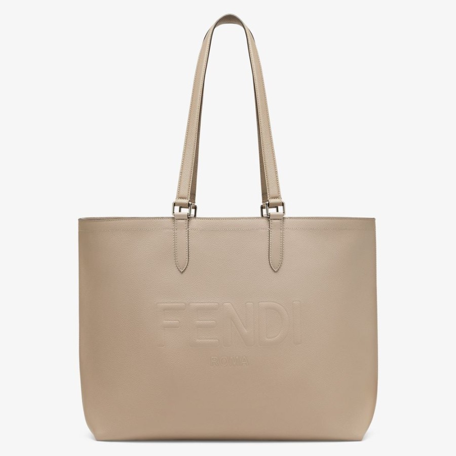 Herren Fendi Tote Taschen | Tasche Aus Leder In Beige