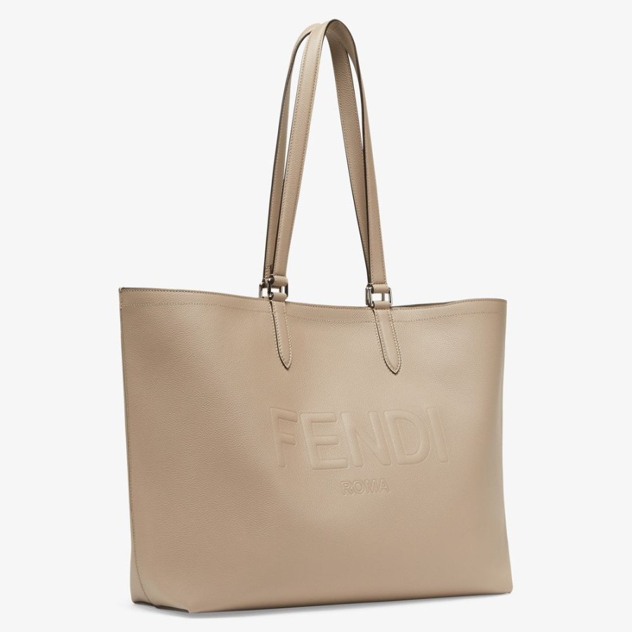 Herren Fendi Tote Taschen | Tasche Aus Leder In Beige