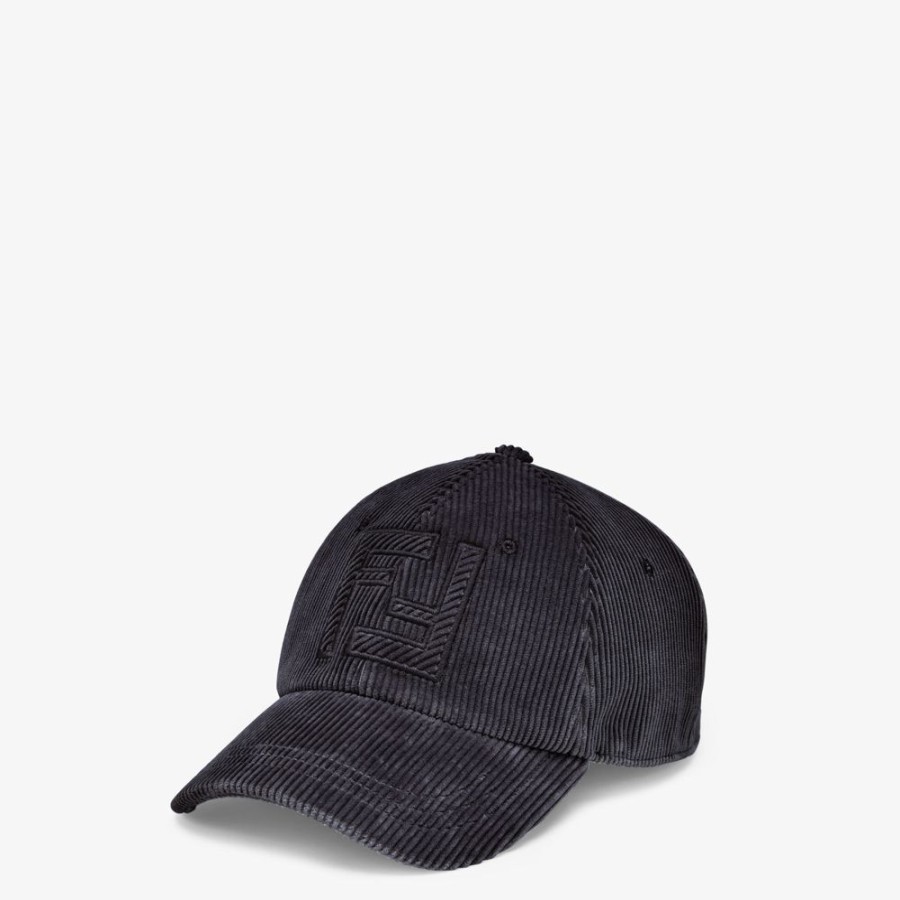 Herren Fendi Mutzen Und Handschuhe | Baseballcap Aus Samt In Blau