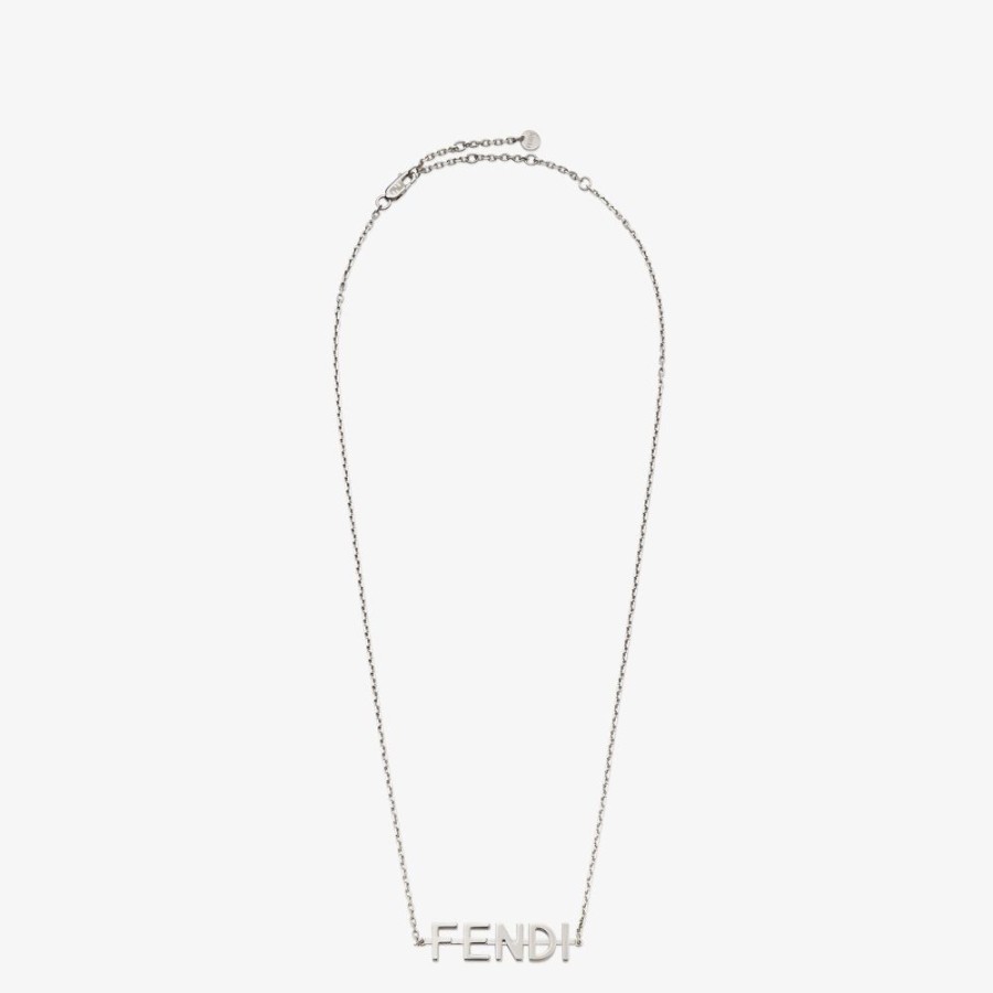 Herren Fendi Halsketten | Halsband Aus Metall In Silberfarben