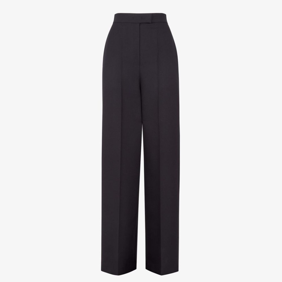 Damen Fendi Anzuge Und Sets | Hose Aus Grain-De-Poudre In Schwarz