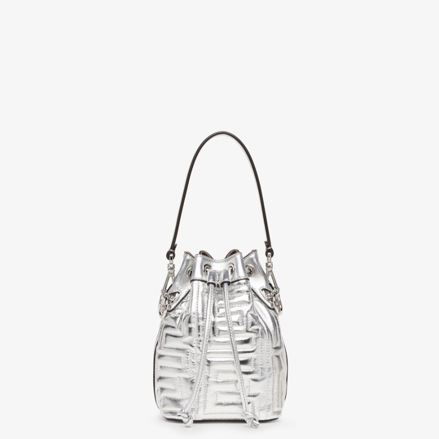 Damen Fendi Mini-Taschen | Fendi By Marc Jacobs Mini Bag Aus Gestepptem Leder In Silber