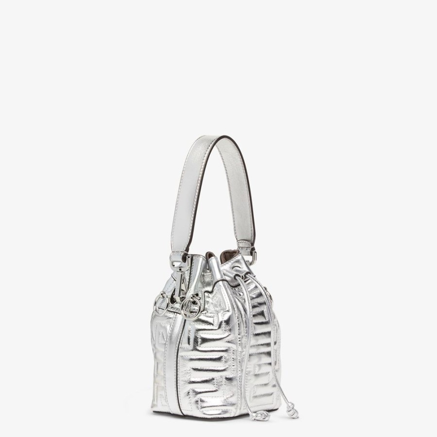 Damen Fendi Mini-Taschen | Fendi By Marc Jacobs Mini Bag Aus Gestepptem Leder In Silber