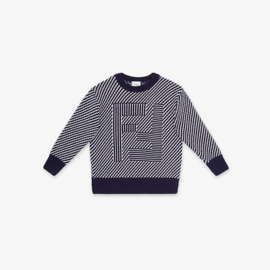 Kids Fendi Ready To Wear | Junior-Mini Me Pullover Aus Wolle Mit Logo