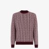 Herren Fendi Strickbekleidung | Pullover Aus Kaschmir In Bordeaux