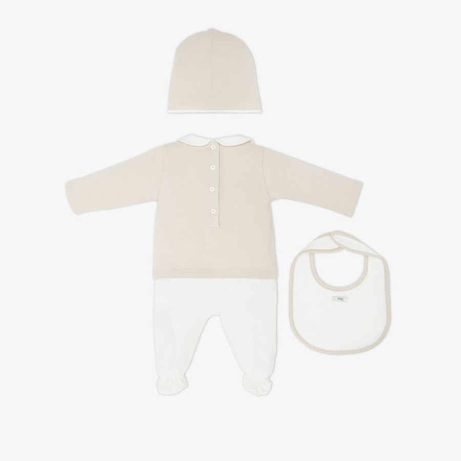 Kids Fendi Baby Madchen | Fendi Roma Set Aus Beigefarbenem Jersey