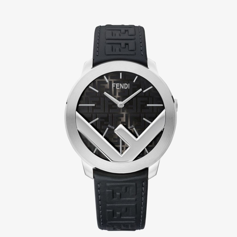 Herren Fendi Uhren | Runde Uhr 41 Mm Mit F Is Fendi-Logo