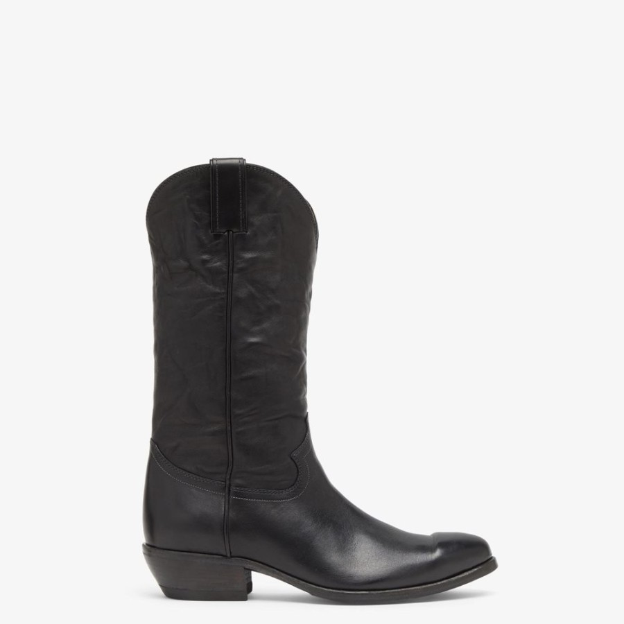 Damen Fendi Stiefel Und Stiefeletten | Stiefel Aus Leder In Schwarz