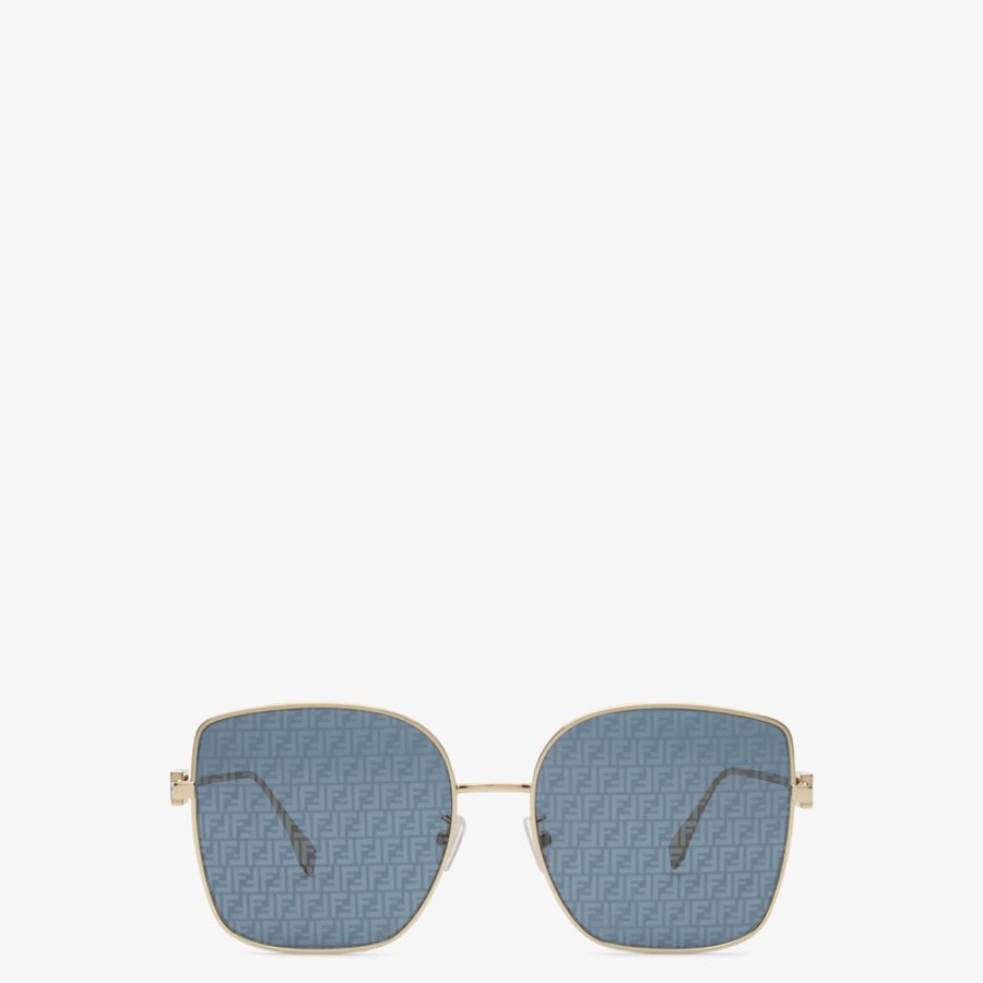 Damen Fendi Sonnenbrillen | Sonnenbrille Mit Blauen Glasern Und Winzigem Ff-Logo