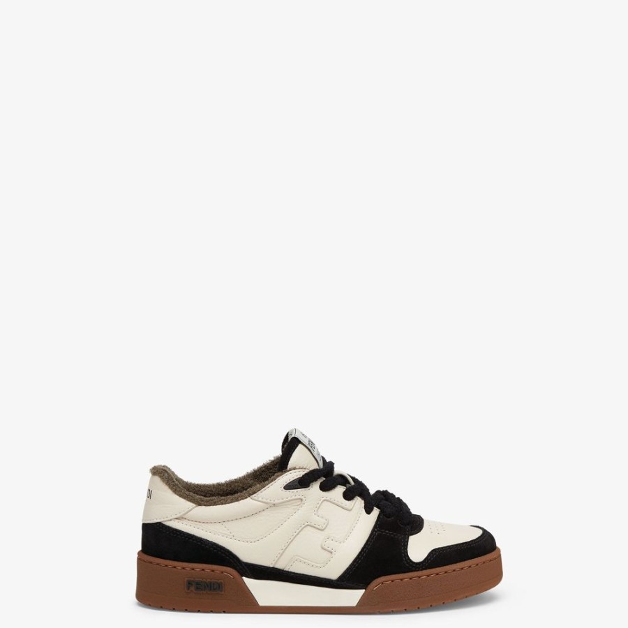 Damen Fendi Sneakers | Niedriger Sneaker Aus Veloursleder In Schwarz