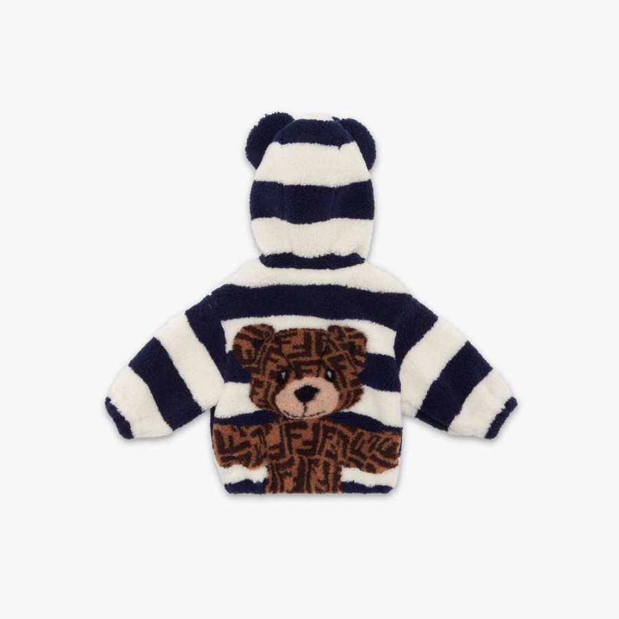 Kids Fendi Baby Madchen | Baby-Fleece-Modell In Teddy-Optik Auf Mehrfarbiger Wolle