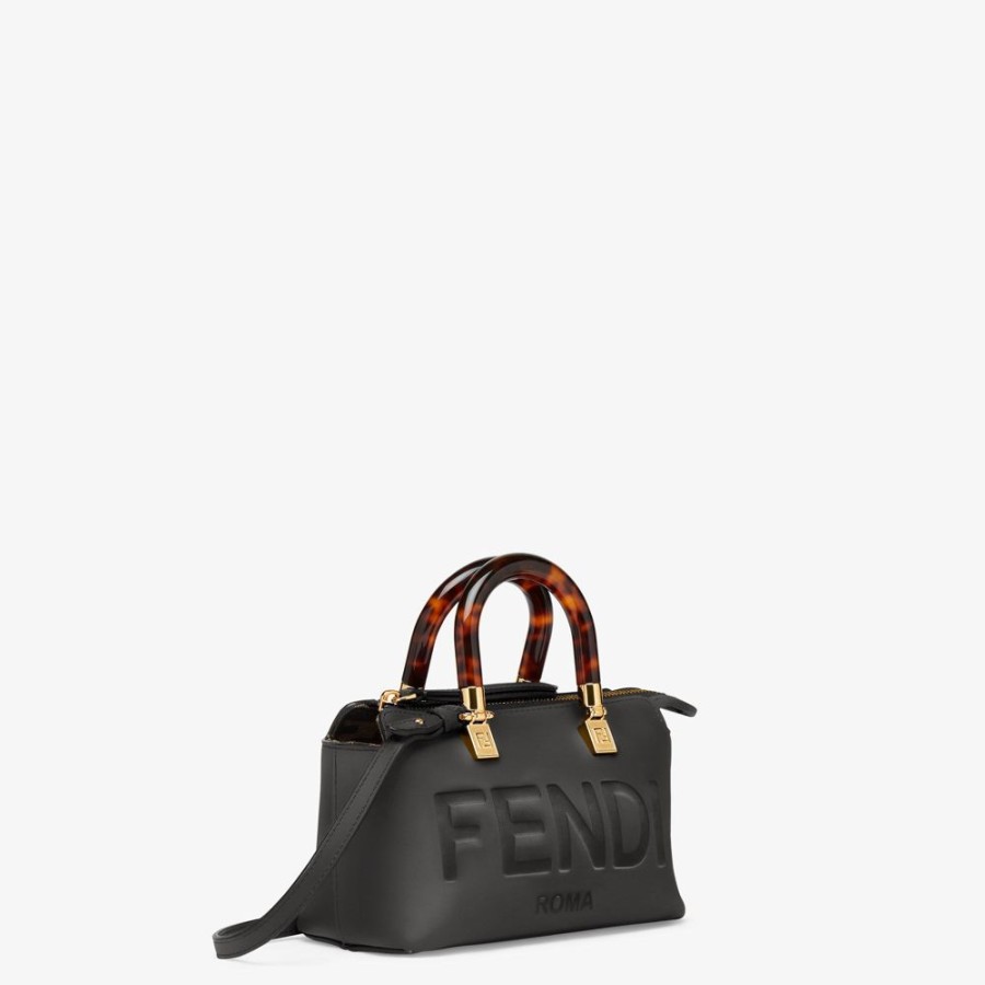 Kids Fendi Accessoires | Kleine Boston Bag Aus Leder In Schwarz