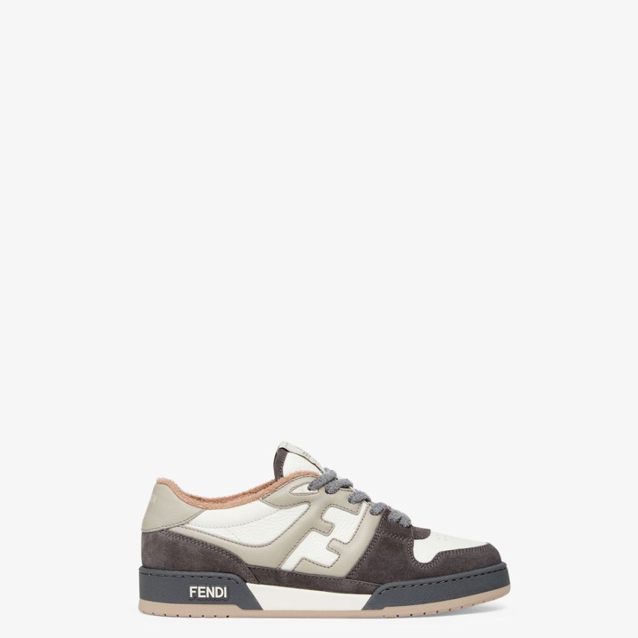 Herren Fendi Sneakers | Low-Top Aus Wildleder In Grau