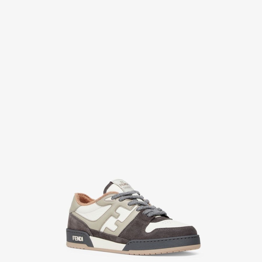 Herren Fendi Sneakers | Low-Top Aus Wildleder In Grau