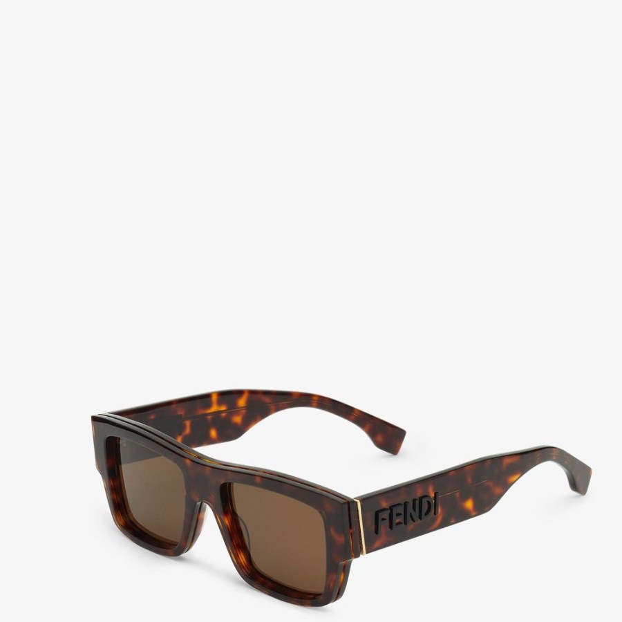 Herren Fendi Sonnenbrillen | Sonnenbrille Aus Acetat In Havannafarben