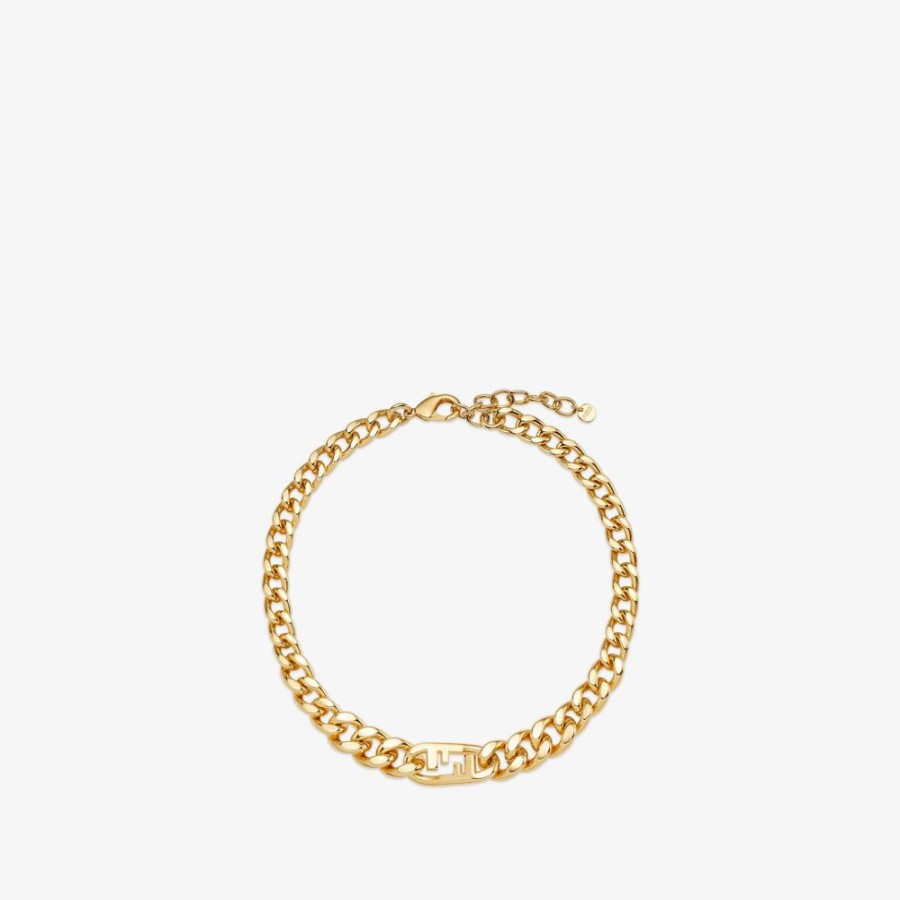 Damen Fendi Halsketten | Chocker-Kette Aus Metall In Goldfarbe