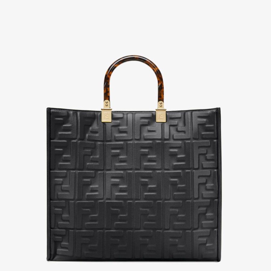 Damen Fendi Timeless | Shopper Aus Leder In Schwarz