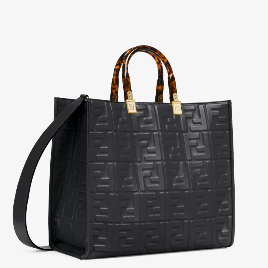 Damen Fendi Timeless | Shopper Aus Leder In Schwarz