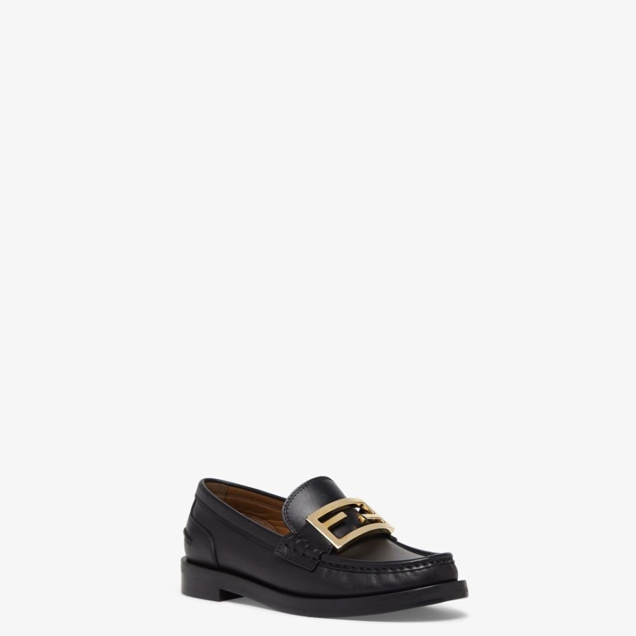 Damen Fendi Clogs Und Slippers | Mokassins Aus Leder In Schwarz