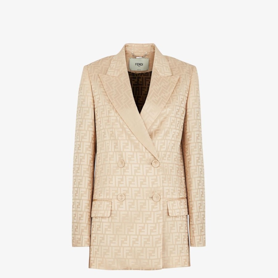 Damen Fendi Anzuge Und Sets | Blazer Aus Seide In Beige