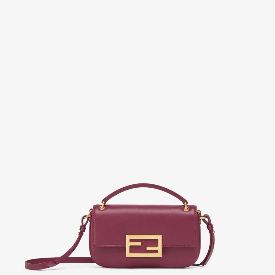 Damen Fendi Mini-Taschen | Pochette Aus Nappaleder In Bordeaux