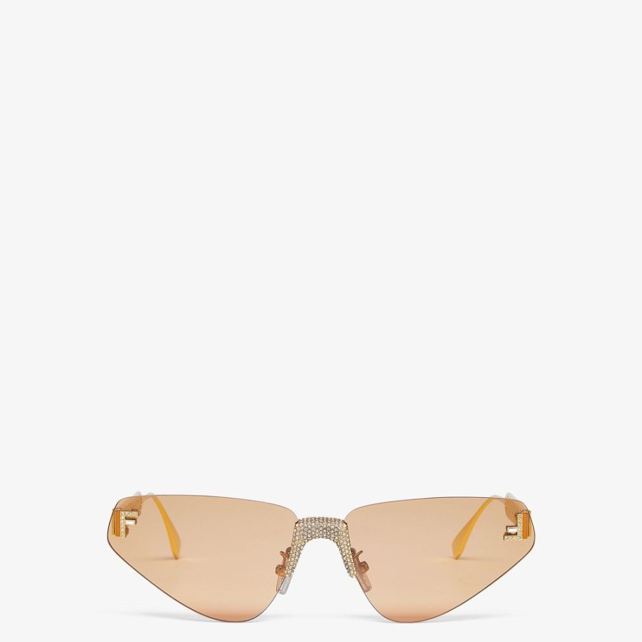 Damen Fendi Sonnenbrillen | Sonnenbrille Aus Metall In Gold-Optik