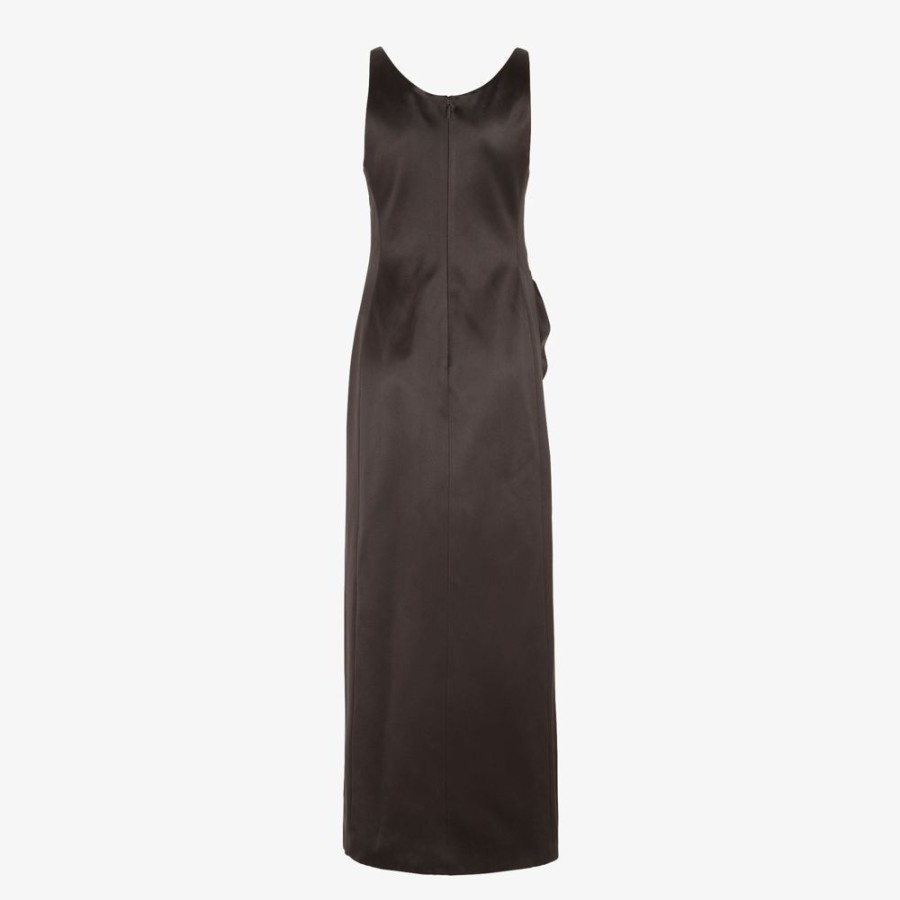 Damen Fendi Kleider Und Jumpsuits | Kleid Aus Duchesse In Braun