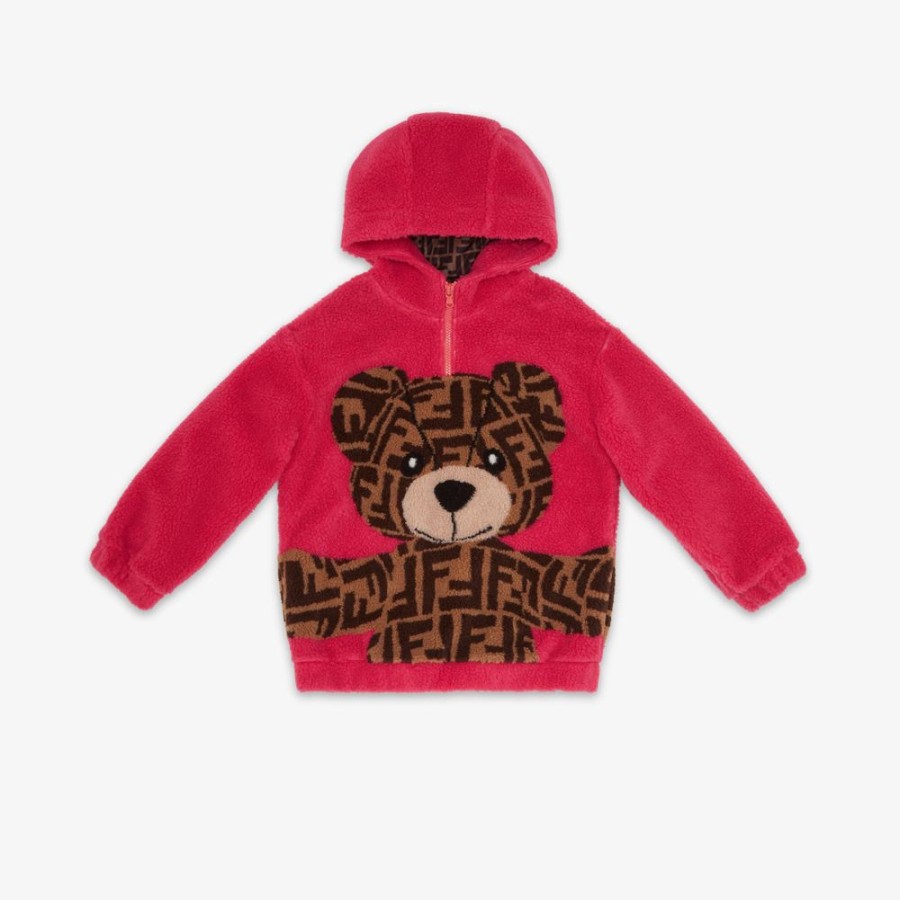 Kids Fendi Ready To Wear | Baren-Sweatshirt Aus Wolle In Fuchsiafarben