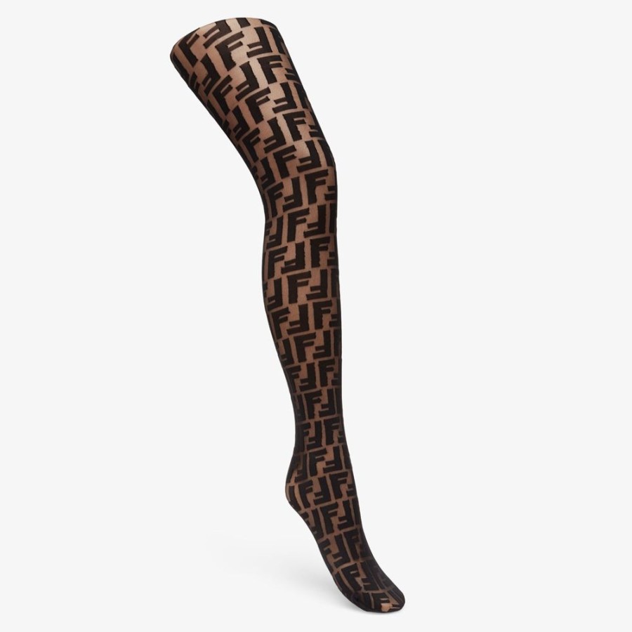 Damen Fendi Strumpfhosen Und Socken | Strumpfe Aus Nylon In Schwarz