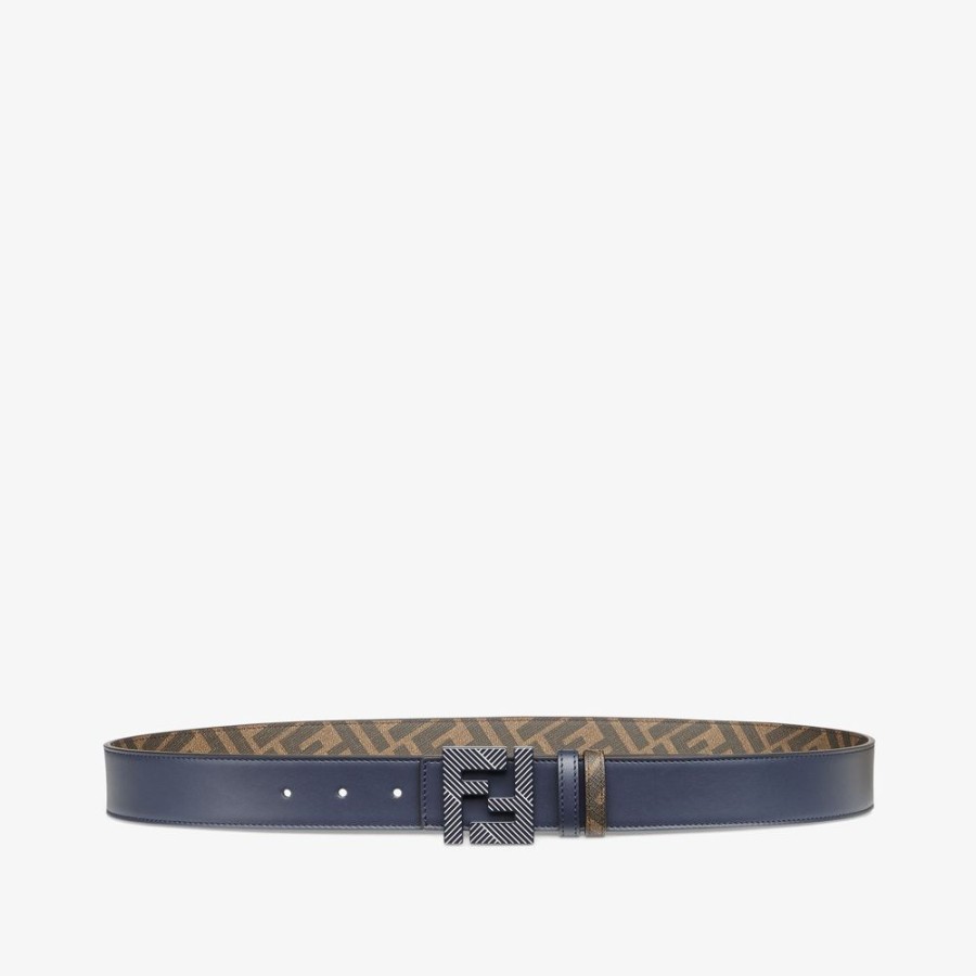 Herren Fendi Gurtel | Wendegurtel Aus Leder In Blau