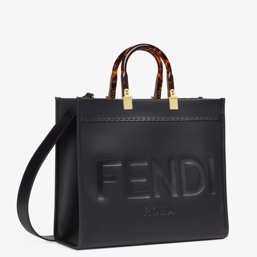 Damen Fendi Timeless | Shopper Aus Leder In Schwarz