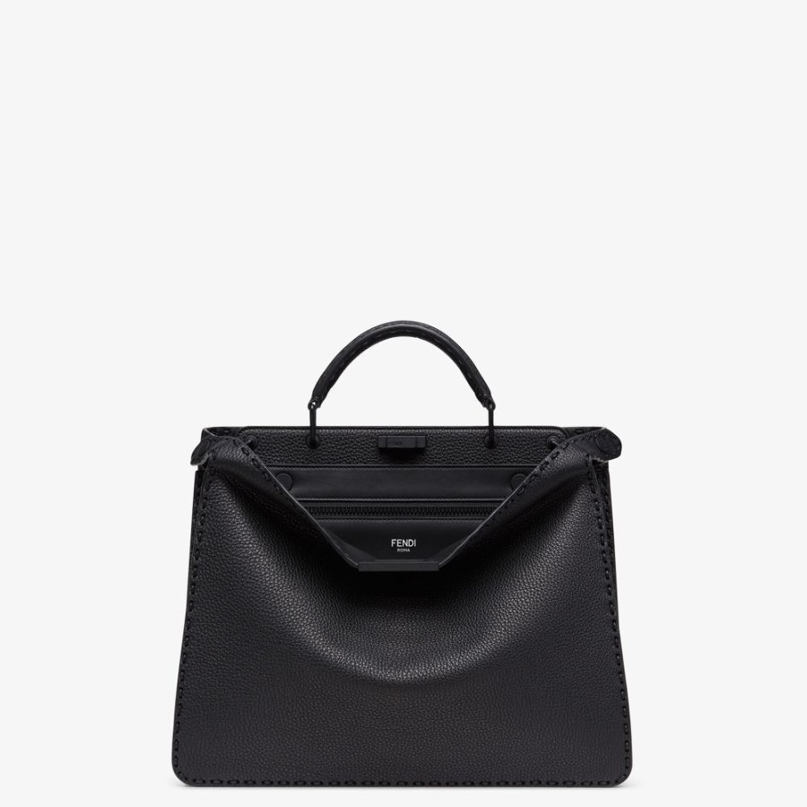 Herren Fendi Timeless | Tasche Aus Leder In Schwarz