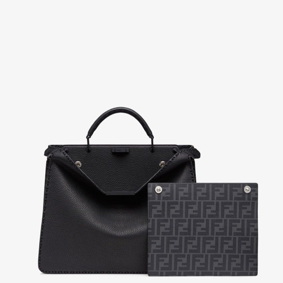 Herren Fendi Timeless | Tasche Aus Leder In Schwarz