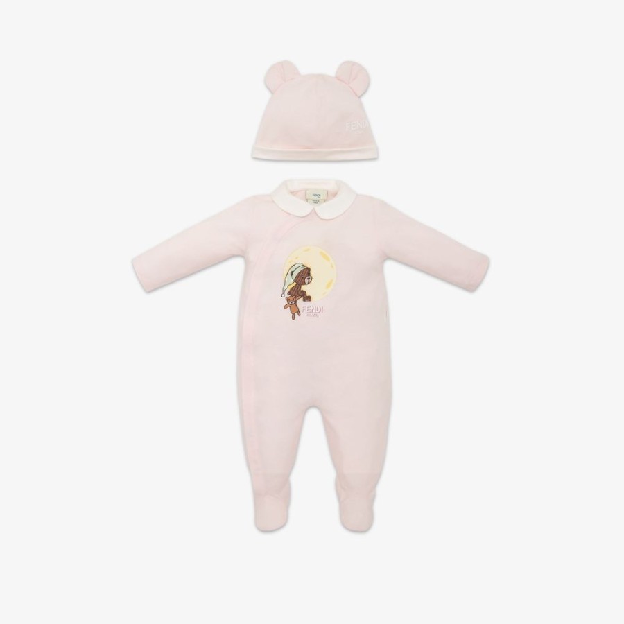 Kids Fendi Baby Junge | Baby-Set Aus Jersey Mit Print In Rosa