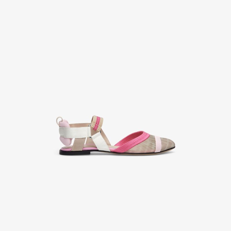 Kids Fendi Schuhe | Ballerina Colibri Mit Logo In Rosa Und Fuchsiafarben