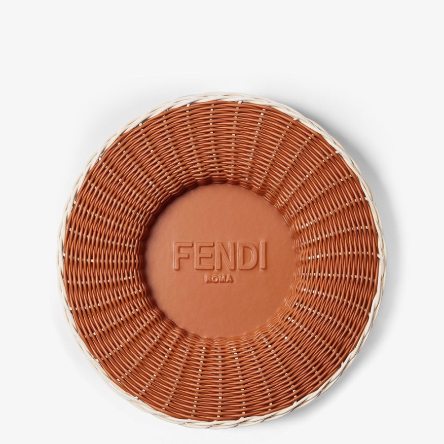 Home Decor & Lifestyle Fendi Tafelgeschirr | Unterteller Aus Geflochtenem Leder, Zweifarbig