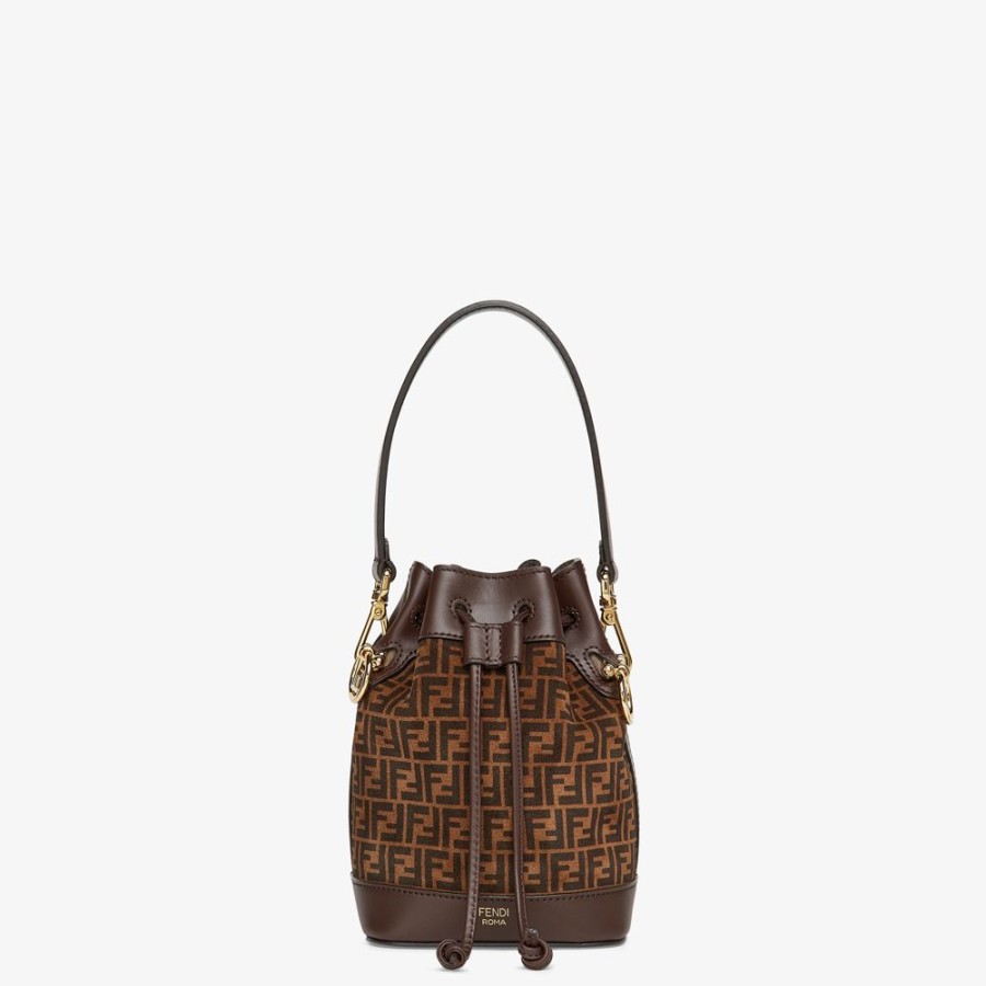 Damen Fendi Mini-Taschen | Mini-Tasche Aus Leder In Braun Mit Ff-Print