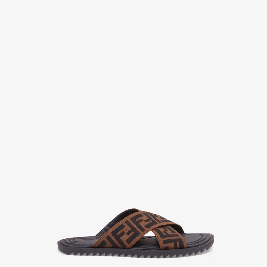 Herren Fendi Pantoletten Und Sandalen | Sandalen Mit Fusbett Aus Stoff, Mehrfarbig