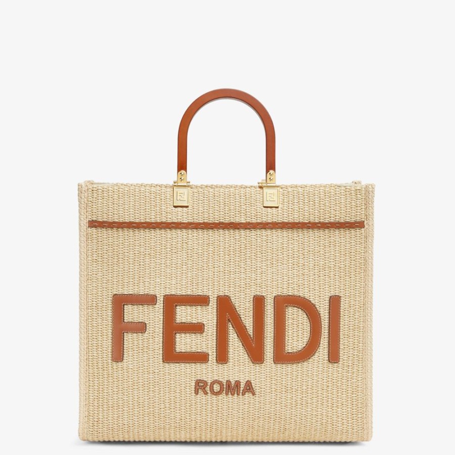 Damen Fendi Shopper-Taschen | Shopper Aus Naturstroh