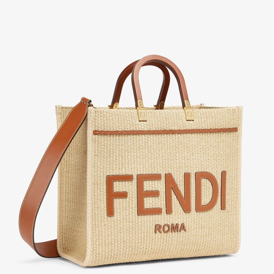 Damen Fendi Shopper-Taschen | Shopper Aus Naturstroh