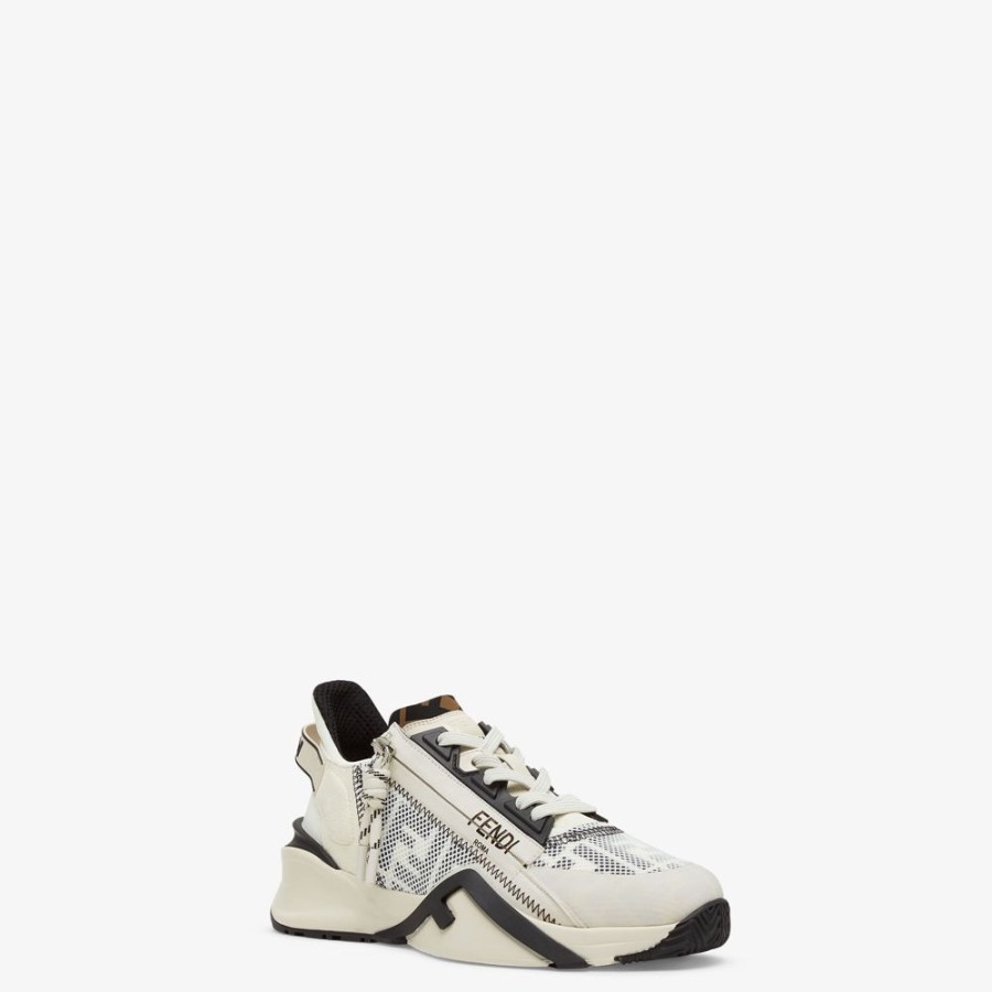 Damen Fendi Fendi Flow | Low-Top Aus Lycra® In Weis